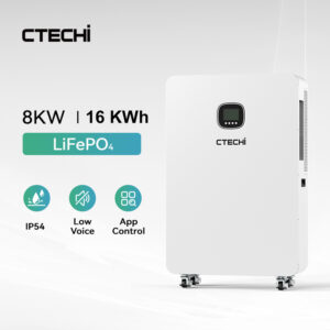 “باتری ذخیره انرژی خورشیدی خانگی CTECHi LiFePO4 – 15/16kWh، ولتاژ 51.2V”